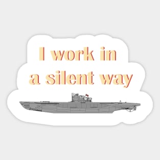 German Submarine Silent Introvert Sticker